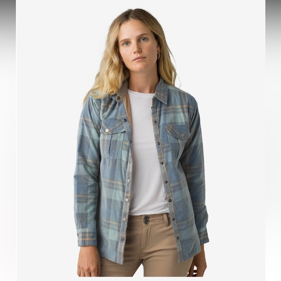 PRANA Finnegan light corduroy plaid flannel - Picture 1 of 15